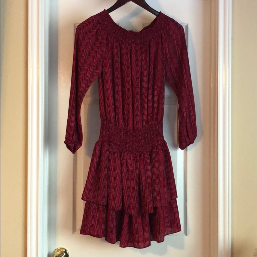 Michael Kors Smocked Off Shoulder Dress